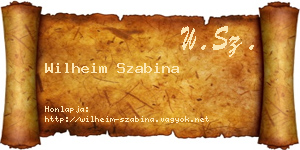 Wilheim Szabina névjegykártya